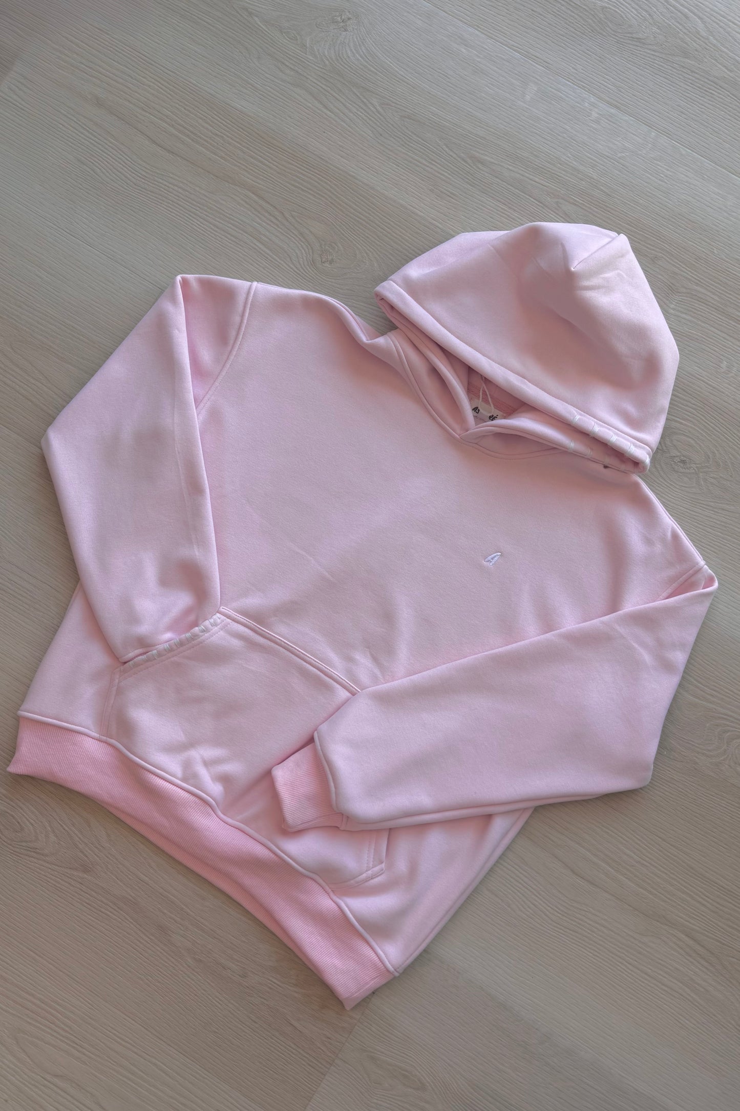 "Stitchwork" Hoodie in Pillow Pink