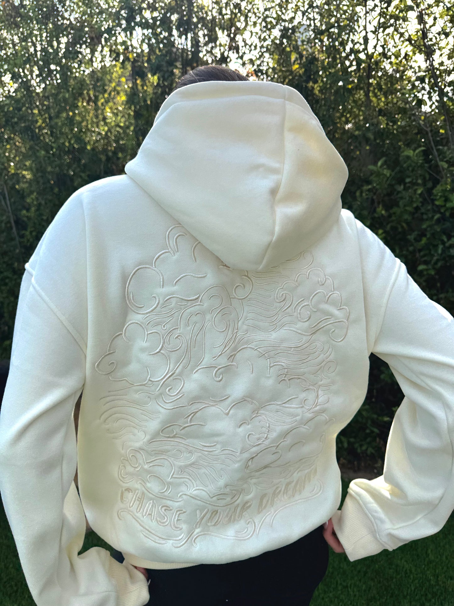 "Dream Chaser" Hoodie in Vanilla Marshmallow
