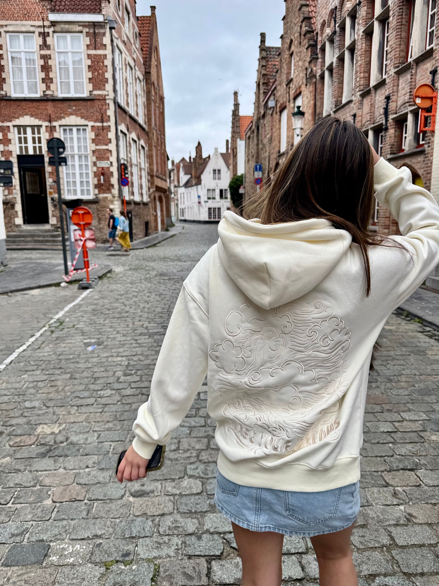 "Dream Chaser" Hoodie in Vanilla Marshmallow