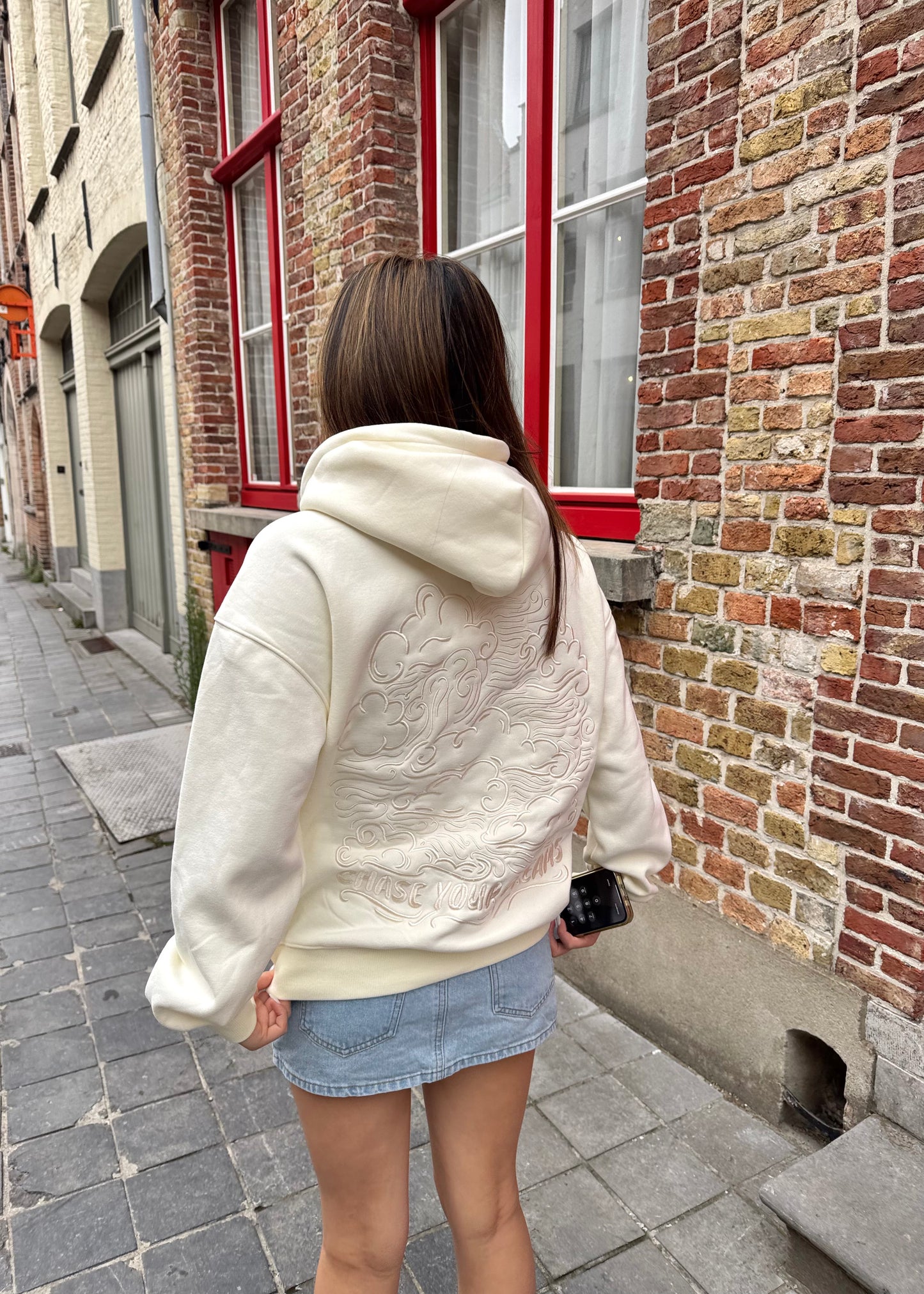 "Dream Chaser" Hoodie in Vanilla Marshmallow