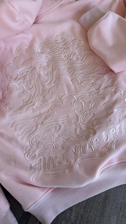 "Dream Chaser" Hoodie in Pillow Pink