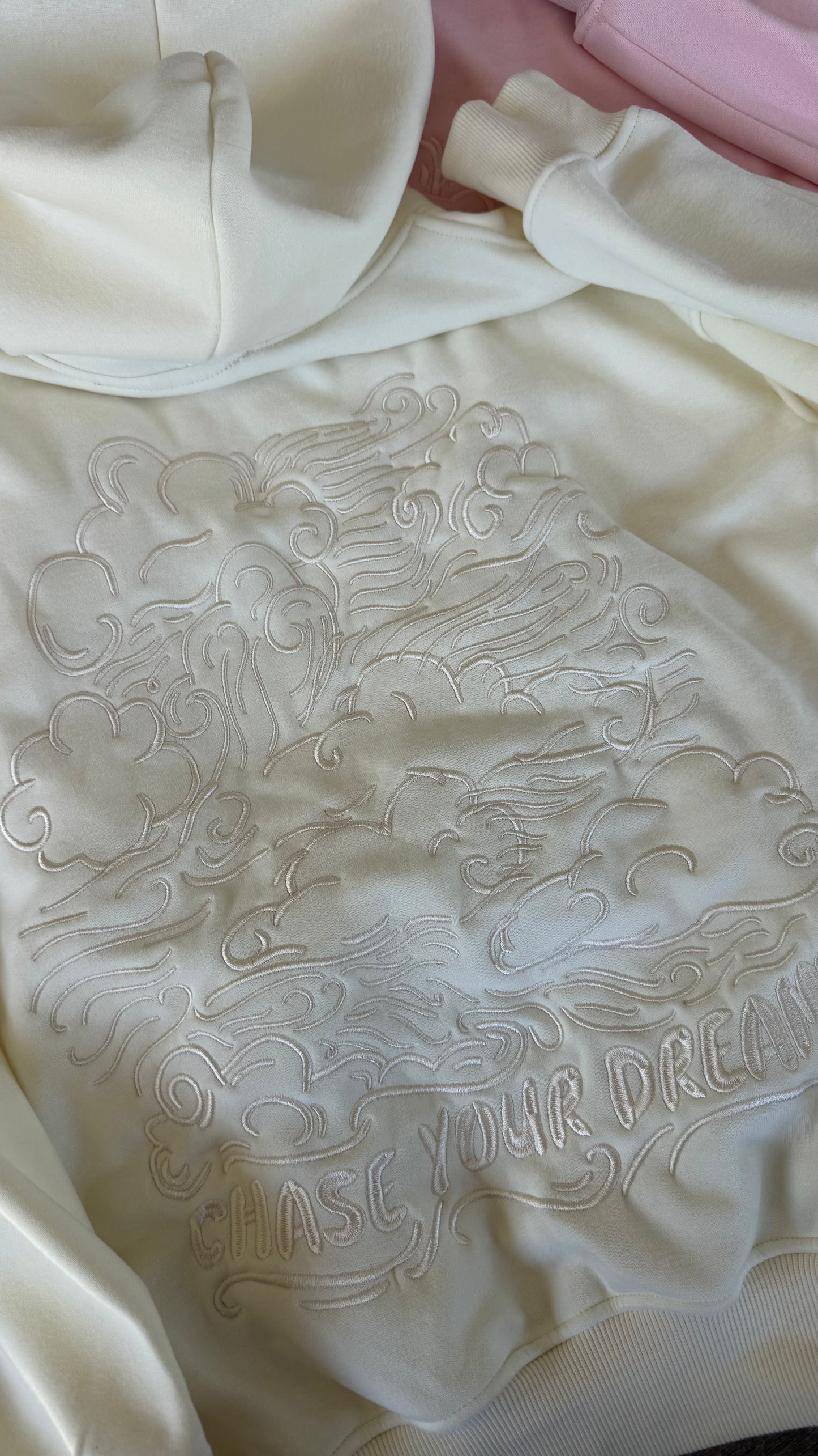 "Dream Chaser" Hoodie in Vanilla Marshmallow