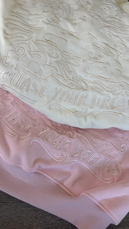 "Dream Chaser" Hoodie in Pillow Pink
