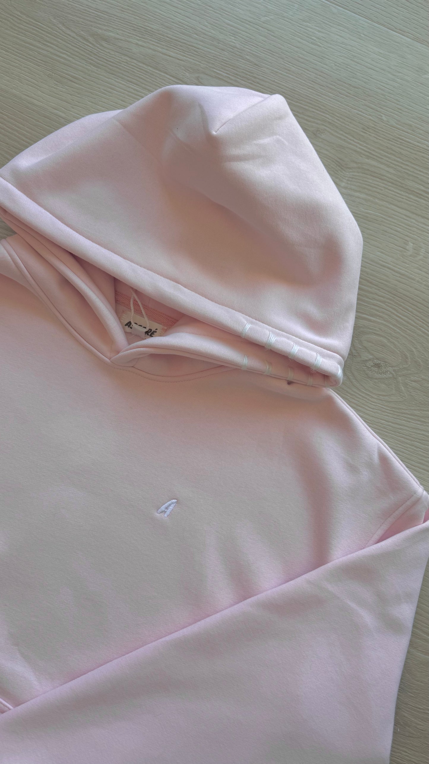 "Stitchwork" Hoodie in Pillow Pink