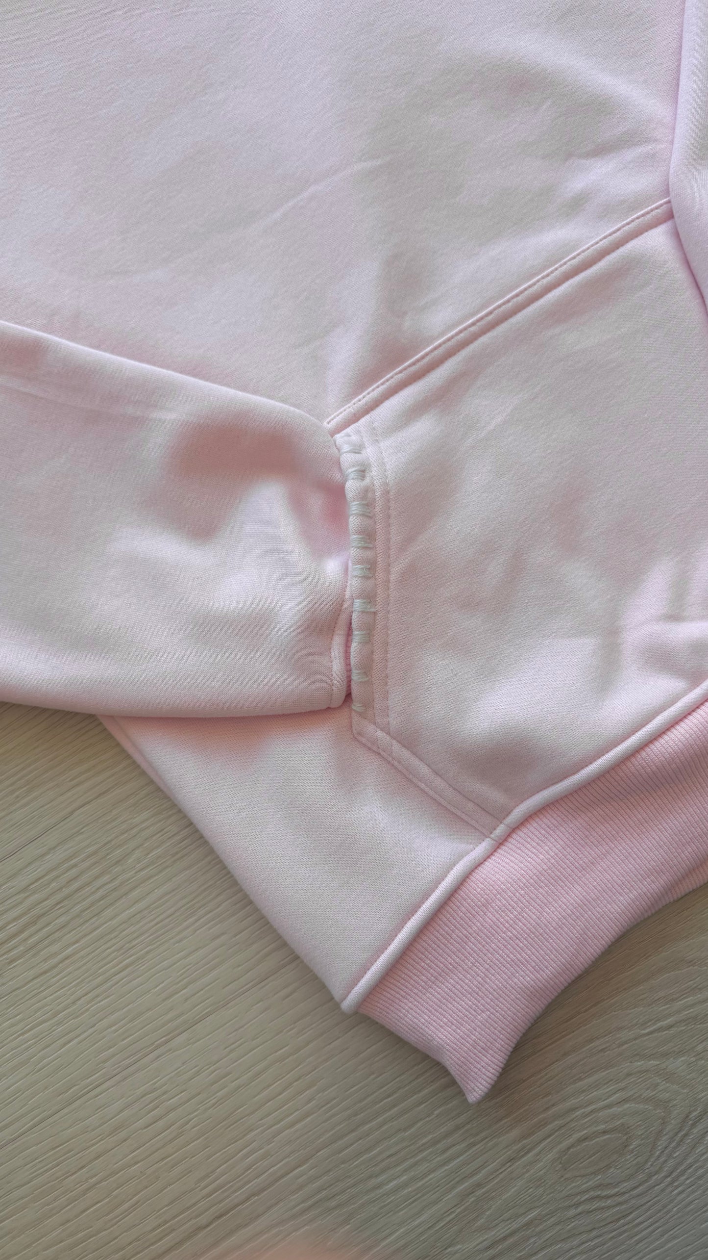 "Stitchwork" Hoodie in Pillow Pink