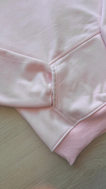 "Stitchwork" Hoodie in Pillow Pink