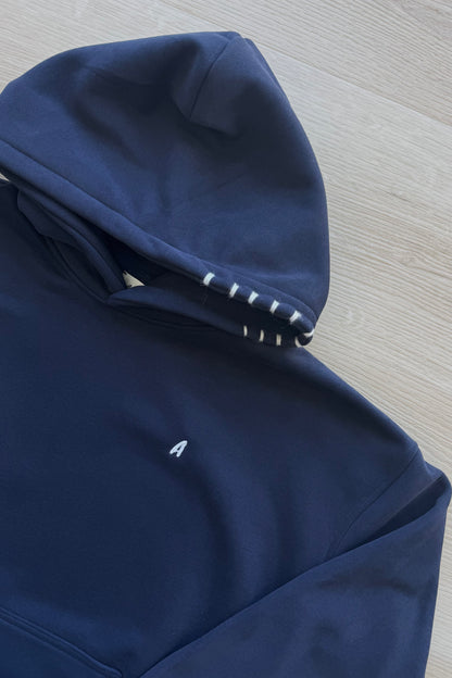 "Stitchwork" Hoodie in Ocean Navy