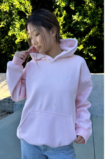 "Stitchwork" Hoodie in Pillow Pink