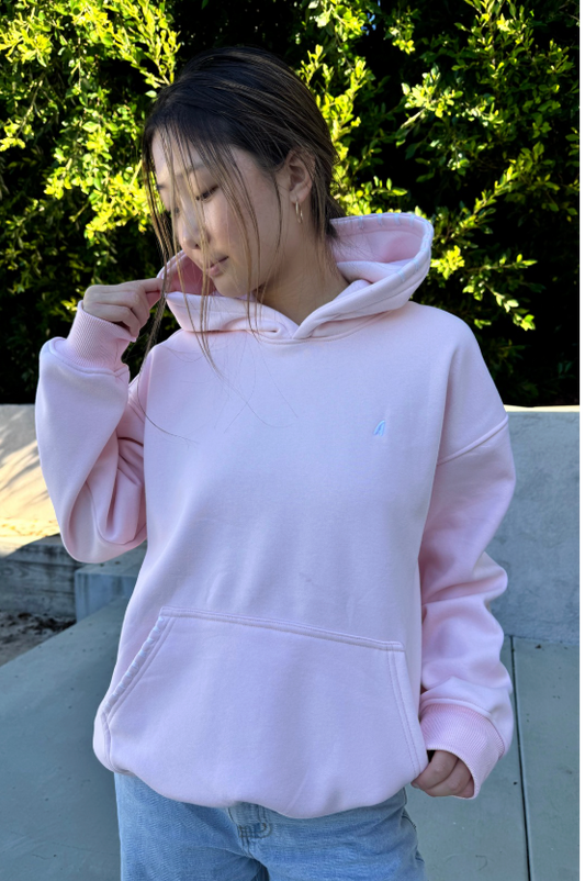 "Stitchwork" Hoodie in Pillow Pink